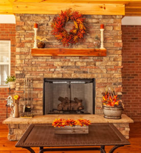fall decorated mantle